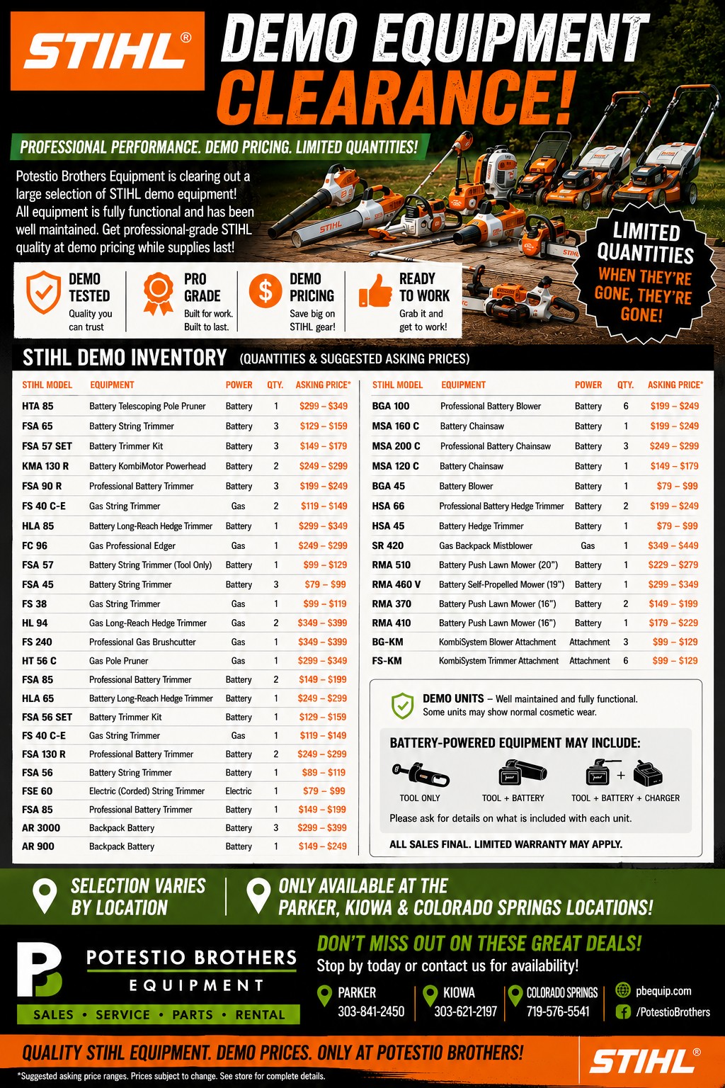 Read more about the article Stihl Demo Clearance Sale!
